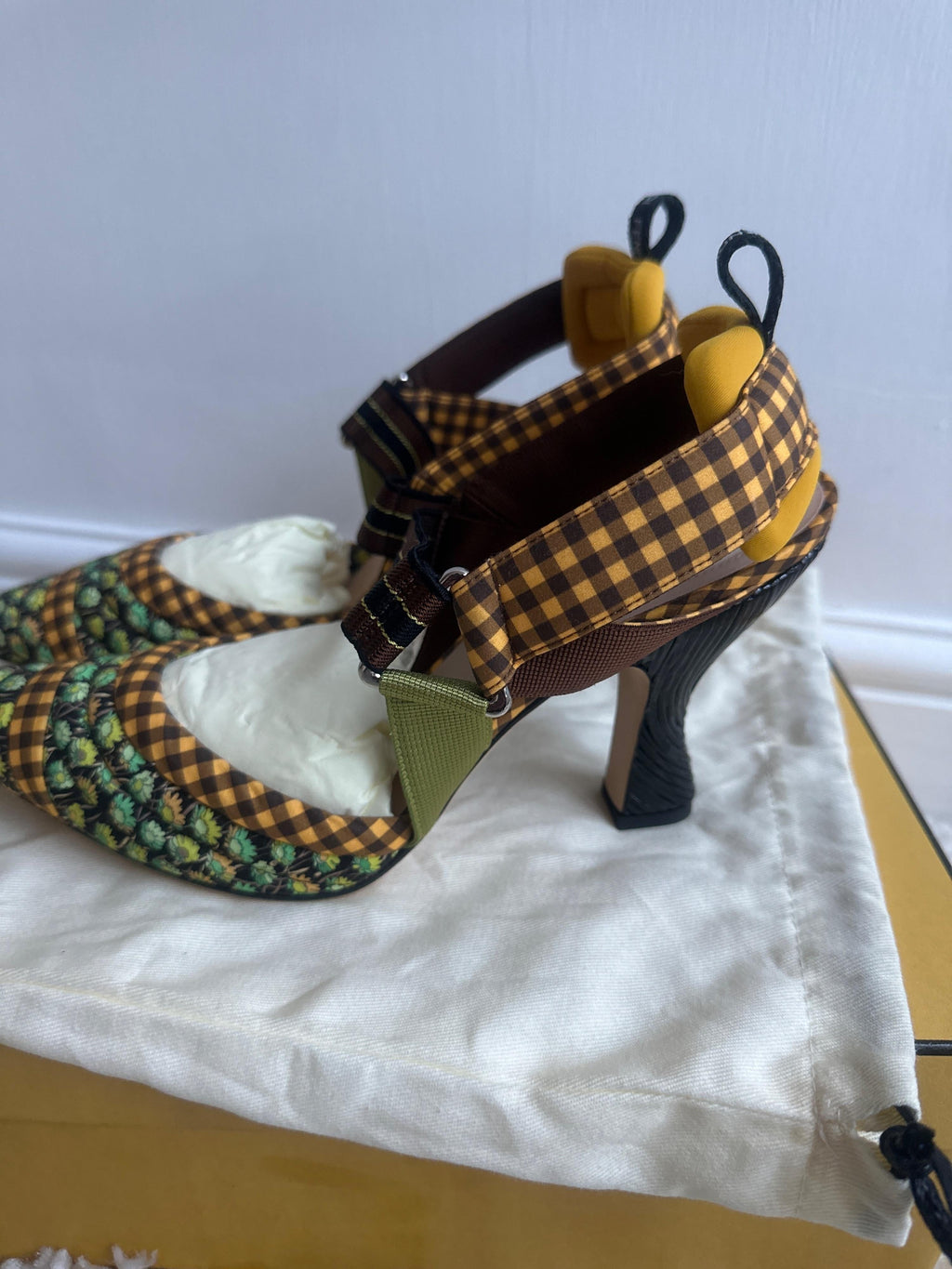 Fendi Yellow Colibri Slingbacks