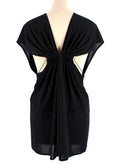 Alaia Black Crepe Ruched Blouse