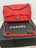 Chanel Red Aged Calfskin Single Flap Bag