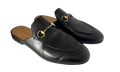Gucci Black Leather Princetown Slippers