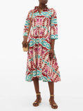 multicolour block print cotton dress