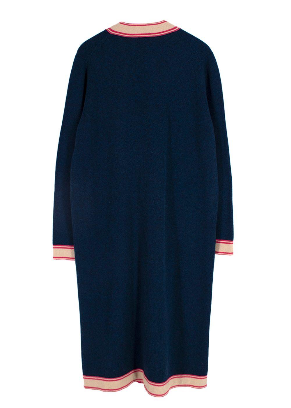 Chanel Longline Navy & Pink Cashmere Cardigan