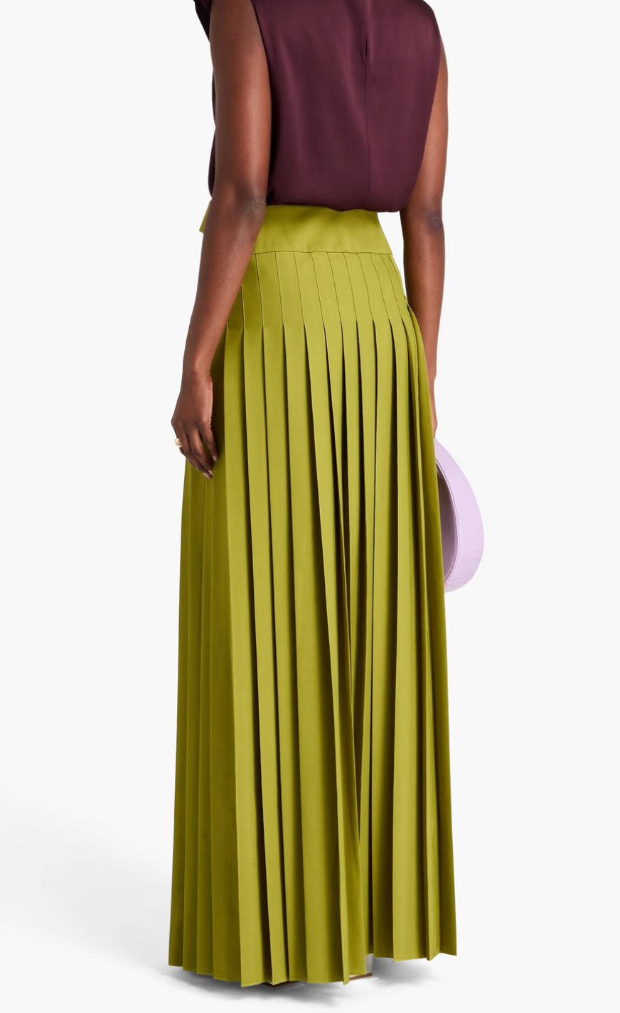Erdem Pleated Crepe Maxi Skirt