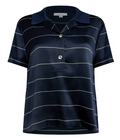 Vince Navy Silk Stripe Polo Shirt