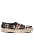 Celine Red and Black Check Slip On Trainers