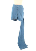 Magda Butrym Denim Rose Sash Mini Skirt