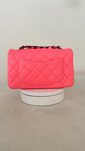 Chanel Neon Pink Limited Edition Ultra Mini Rectangular Single Flap Bag