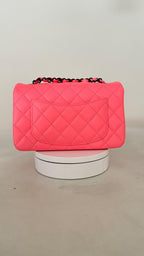 Chanel Neon Pink Limited Edition Ultra Mini Rectangular Single Flap Bag