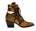 Chloe Yellow Snake Effect Rylee Ankle Boots