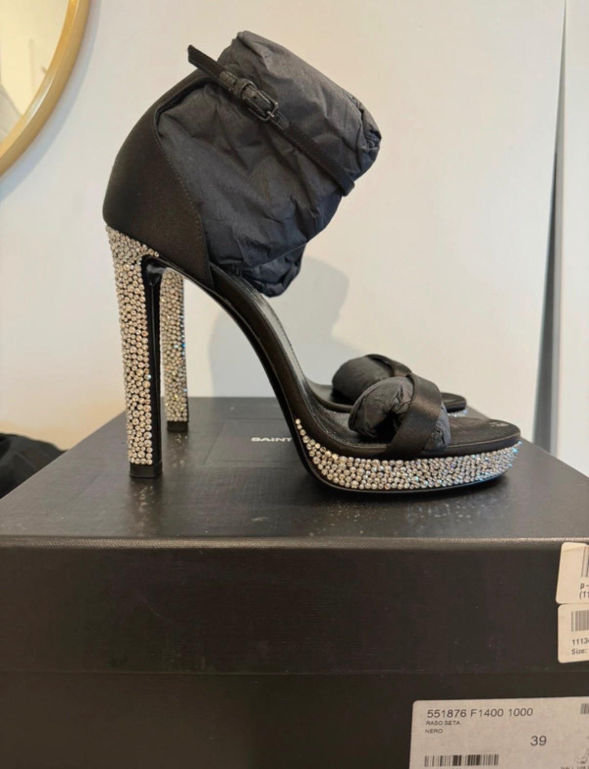 Saint Laurent Crystal Embellished Sandals