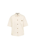 Cream Canvas Short Sleeve Shirt
