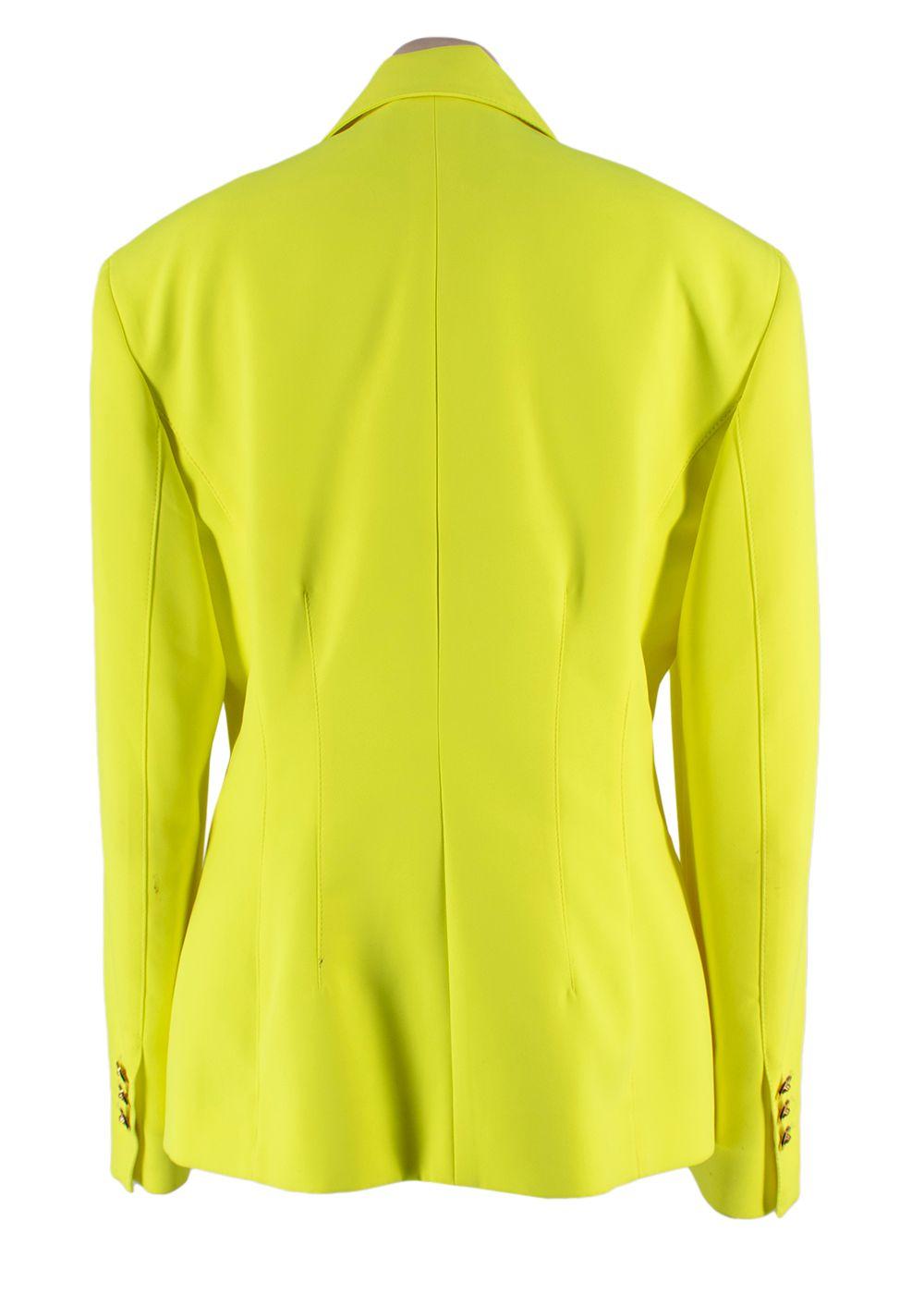 Versace Neon Yellow Single Breasted Blazer