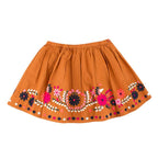 Bonpoint Girls 4Y Caramel Floral Embroidered Skirt