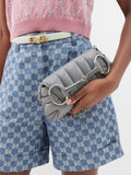 Gucci Grey Padded Leather Horsebit Shoulder Bag