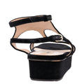 Valentino Black Velvet Platform Sandals