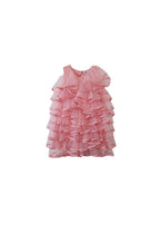 pink tulle ruffled party dress