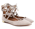 Aquazzura Grey Suede Christy Lace-up Sandals