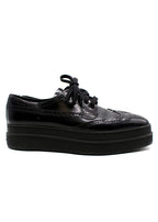 Prada Black Brushed Leather Derby Brogues