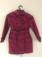 pink cotton gabardine trench coat