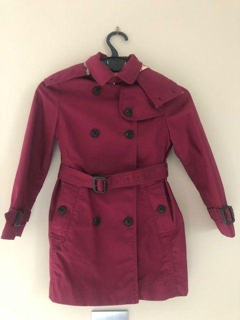 pink cotton gabardine trench coat