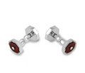 18ct white gold, diamond & red onyx cufflinks
