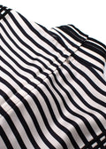 Dolce & Gabbana  Black and White Mandarin Collar Striped Silk Dress