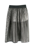 Dior Fall 2021 Metallic Silver Mesh Midi Skirt