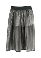 Dior Fall 2021 Metallic Silver Mesh Midi Skirt