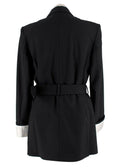 Racil Black Double Breasted Belted Tuxedo Blazer