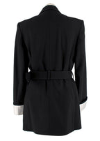 Racil Black Double Breasted Belted Tuxedo Blazer