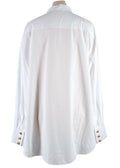 Balmain White Cotton Button-down Collarless Shirt
