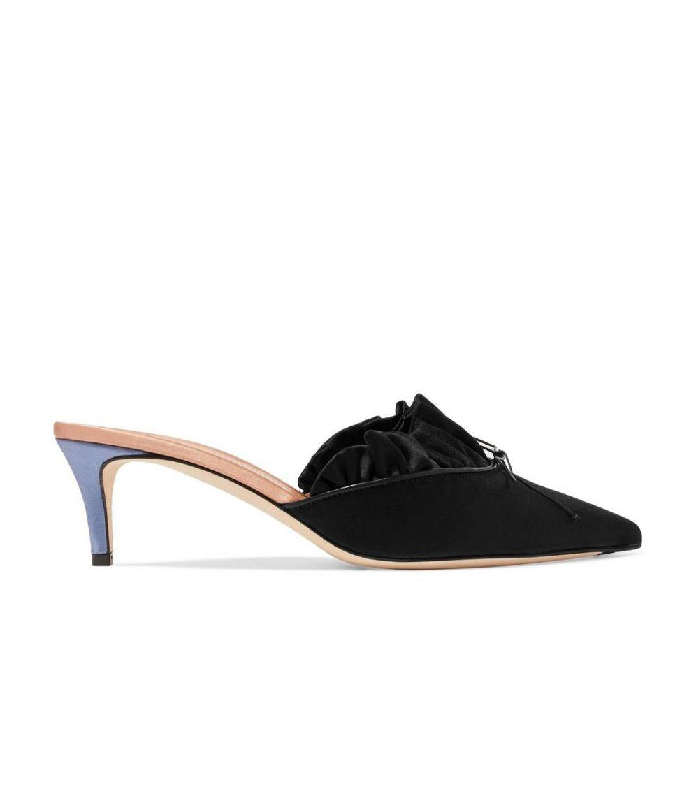 Ruched Satin Mules