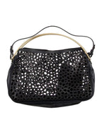 Jil Sander Black Laser Cut Madame Bag