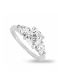 Platinum Set Three Stone Diamond Engagement Ring - Size 46