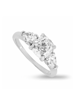 Platinum Set Three Stone Diamond Engagement Ring - Size 46