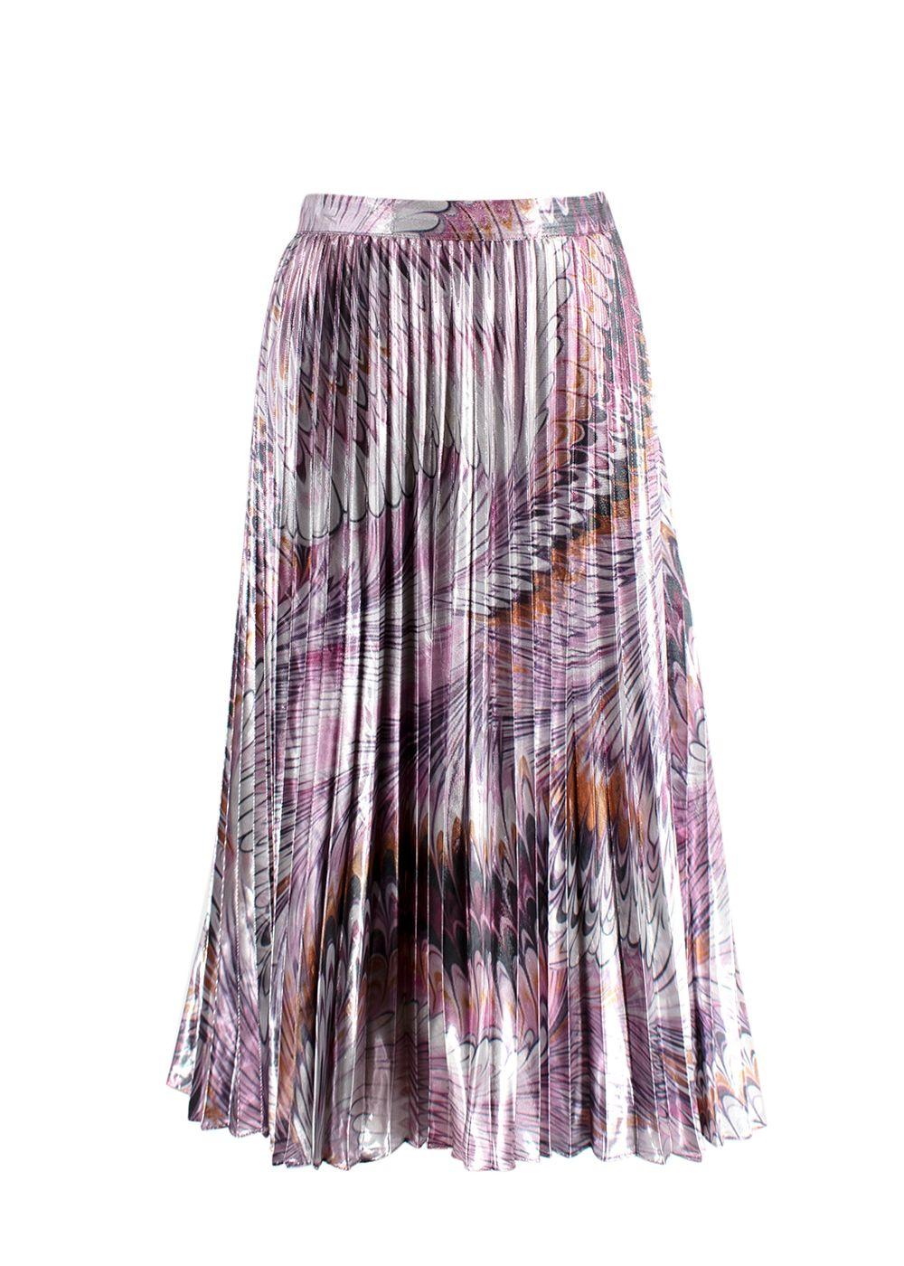 Marina Rinaldi Purple Pleated Midi Skirt