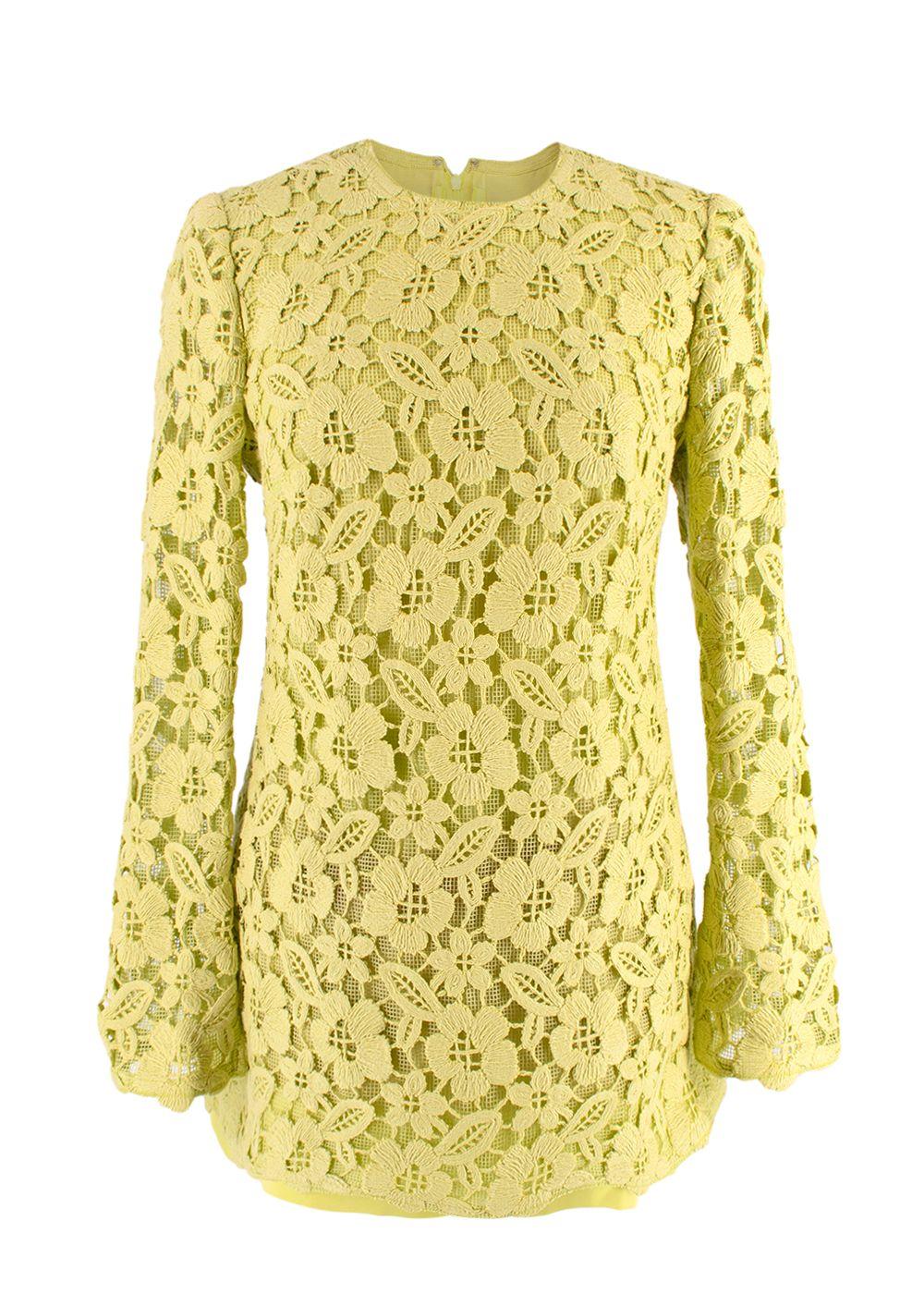 Valentino Flash Green Cordonetto Lace Playsuit