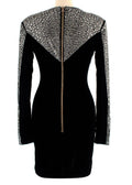 Balmain Black Velvet Embellished Dress