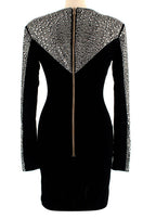 Balmain Black Velvet Embellished Dress