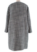 Black & White Houndstooth Wool Coat