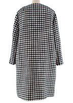 Black & White Houndstooth Wool Coat