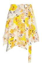Carven Robot Flower Crepe Skirt