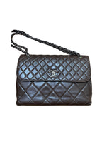 Brown Quilted Leather Business Shoulder Bag