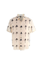 Saint Laurent Cream Palm Tree Print Silk Shirt
