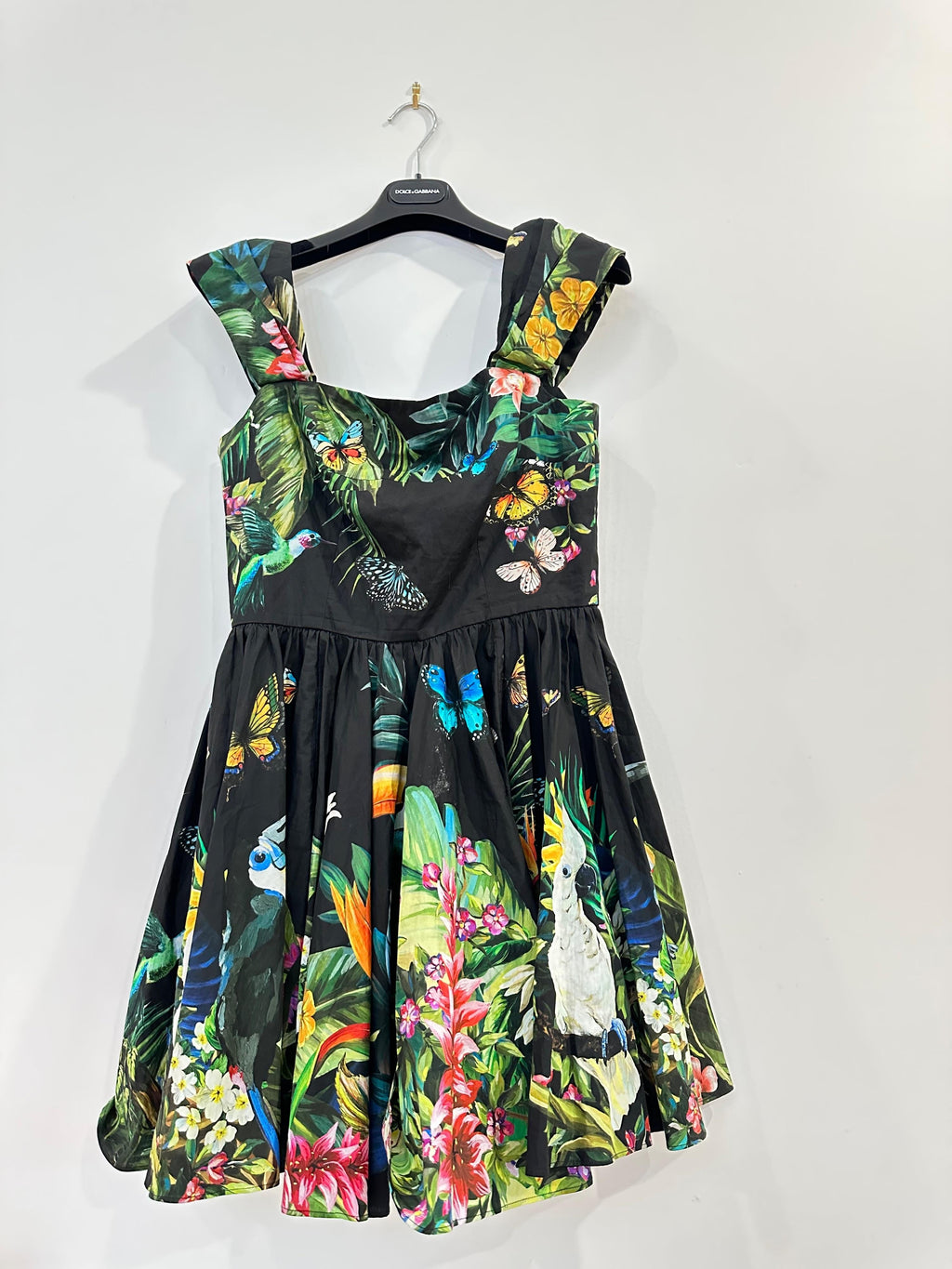 Pleated Printed Cotton-Poplin Mini Dress