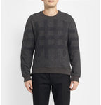 Wooyoungmi Grey Double Layer Wool Blend Check Jumper