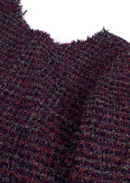 Chanel Purple Tweed Long Sleeve Peplum Top