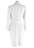 MaxMara White Blazer Dress With Fringe Trim Detail