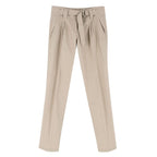 Prada Nude Cotton Straight Leg Trousers