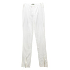 Osman Cream Skinny Trousers With Ankle Zips
